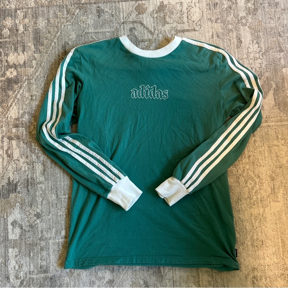 Adidas vintage inspired green long sleeve